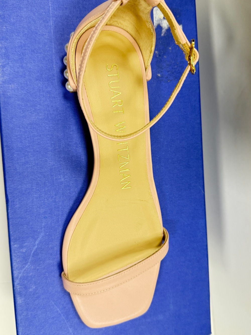 Stuart Weitzman Blush Pink Ankle-Strap Sandals